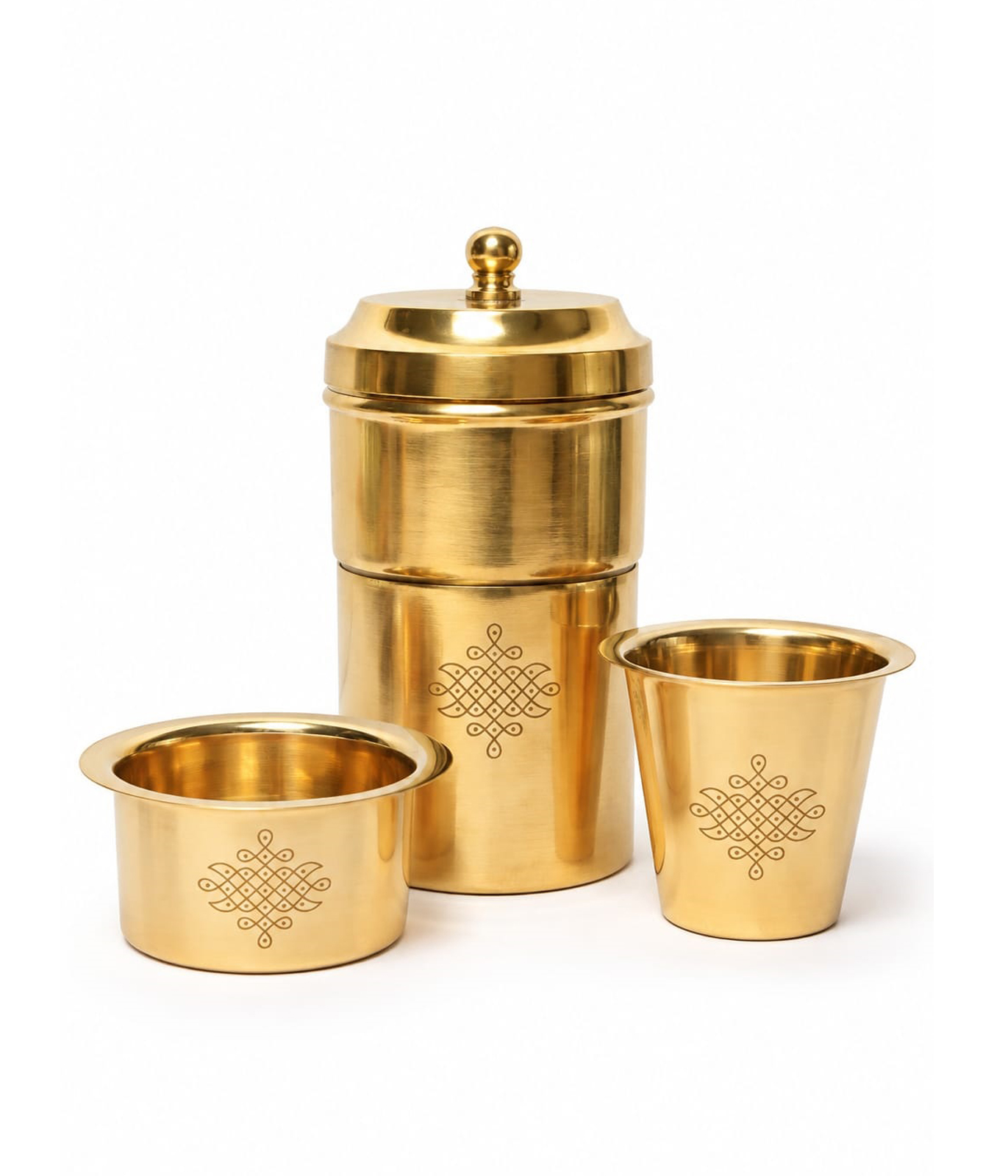 BRASS SOUTH INDIAN FILTER COFFEE SET