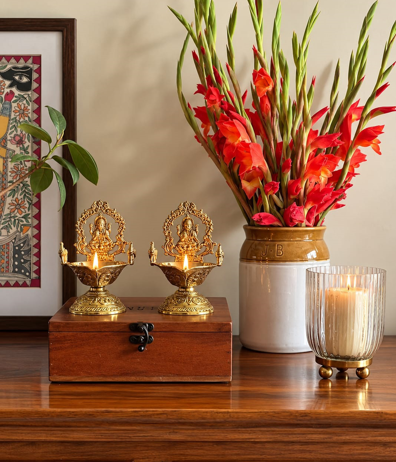 KANAK LAKSHMI DEEPAM – ORNATE BRASS DIYA