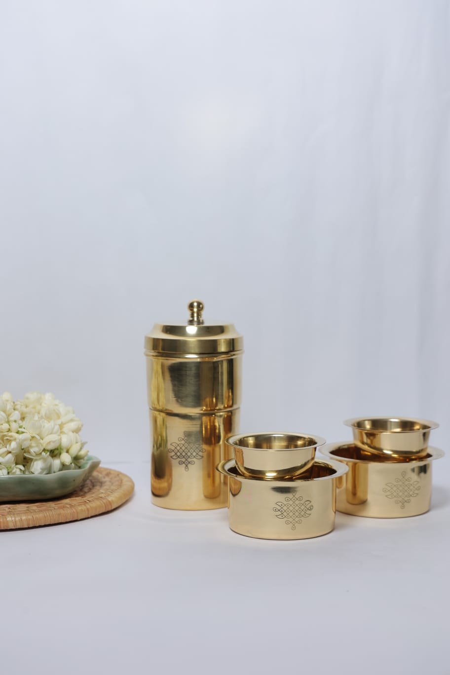 BRASS SOUTH INDIAN FILTER COFFEE SET