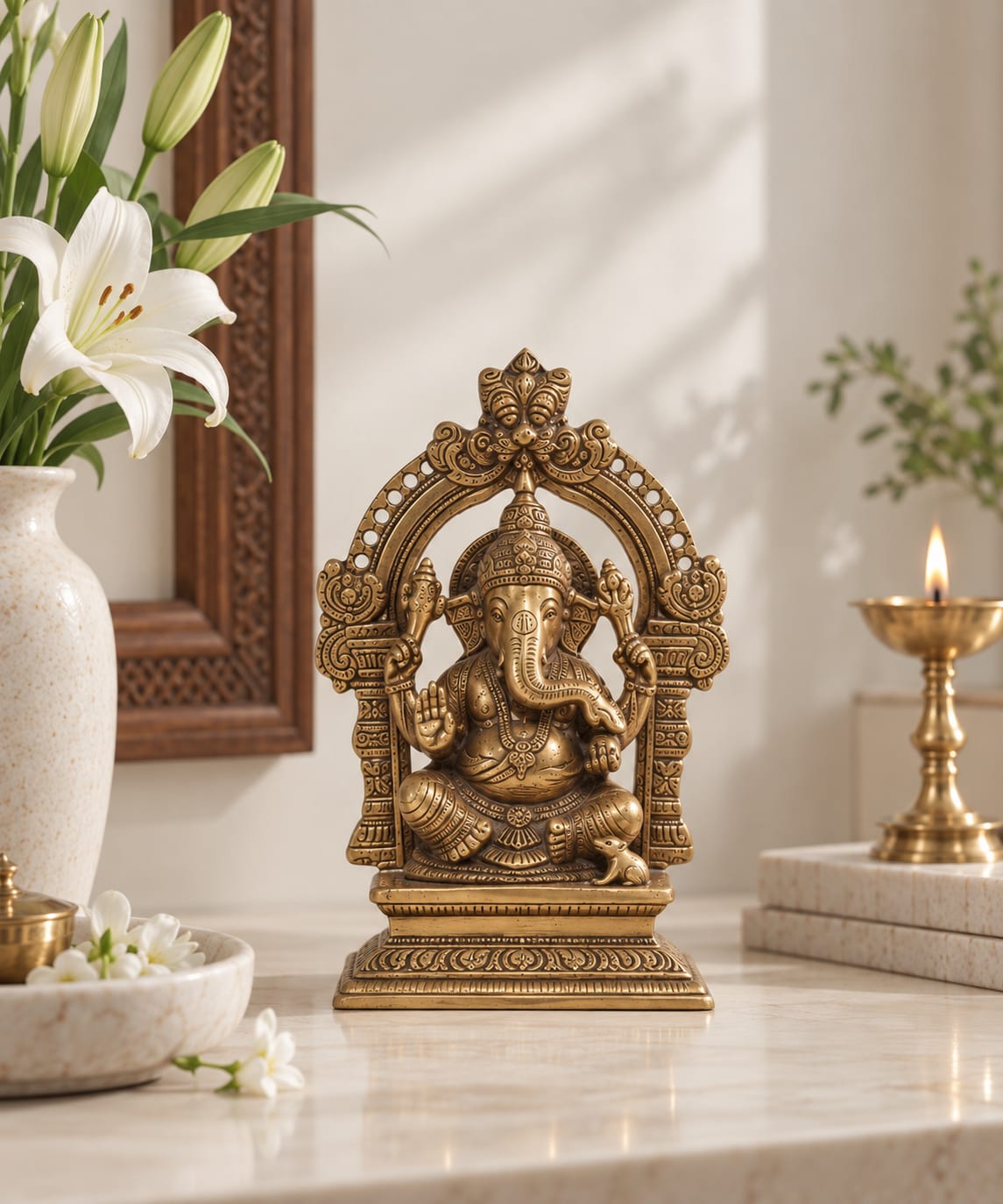 GAJANAN VIGHNAHARTA – BRASS GANESHA IDOL