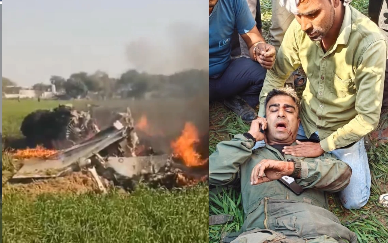 MP: शिवपुरी जिले में एयरफोर्स का फाइटर प्लेन क्रैश, गिरते ही लगी भीषण आग