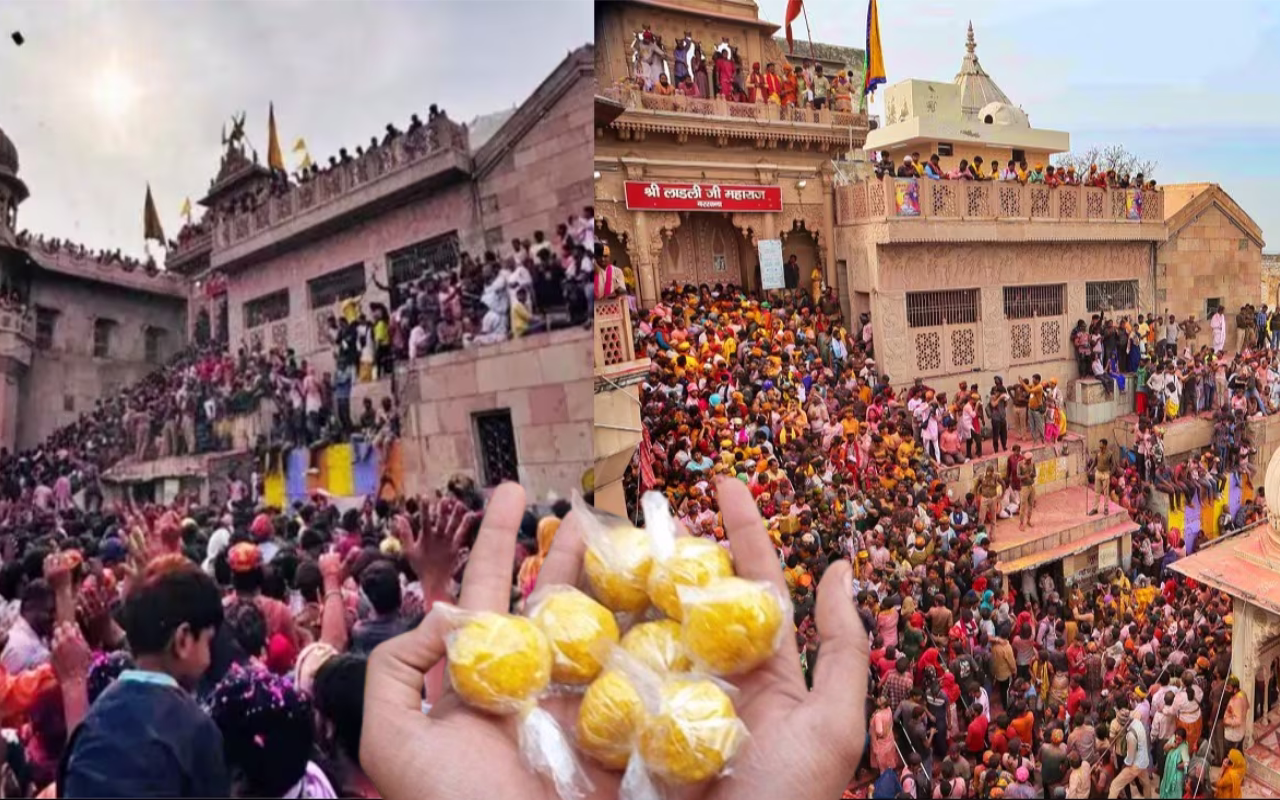 बरसाना में लड्डू मार होली की धूम, उत्सव देखने पहुंचे लाखों श्रद्धालु, देखे वीडियो