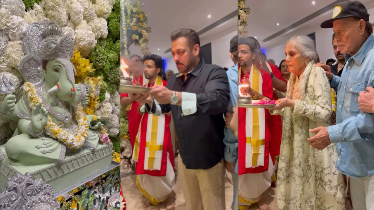 सलमान खान ने परिवार संग मनाई गणेश चतुर्थी, बप्पा की आरती में डूबा खान परिवार