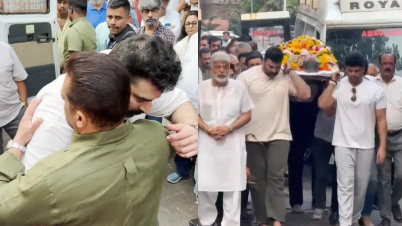 पंकज धीर के अंतिम संस्कार में जुटे बॉलीवुड सितारे, सलमान खान के चहरे पर छाई उदासी