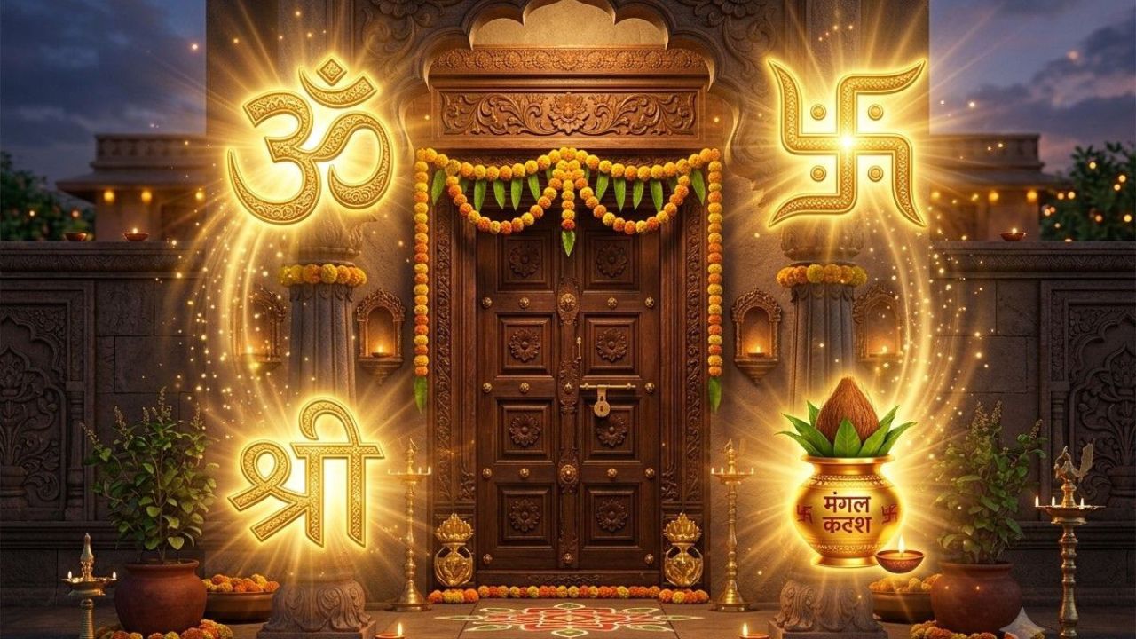 घर के दरवाजे पर क्यों लिखा जाता है शुभ-लाभ? जानिए इससे जुड़े धार्मिक, वास्तु और सुख-समृद्धि के रहस्य